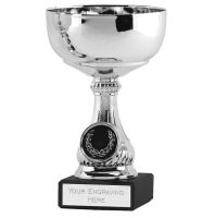 Lake Silver Trophy Cup On Black Marble Base 13cm (5 1/8