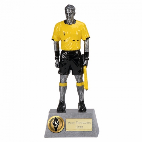 Pinnacle8 Assistant Referee Football Trophy AS/Black/Yellow 8.75 Inch