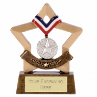 Mini Star Medal Silver Award Trophy AGGT 3.25 Inch