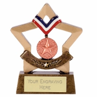 Mini Star Medal Bronze Award Trophy AGGT 3.25 Inch