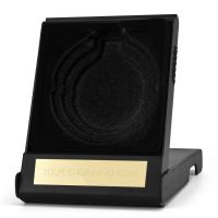 Black Medal Case With Black Velvet Pad For 50/70mm Medals