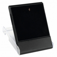 Medal Box Plastic L - Clear with Black/Clear 87mm H x 70mm W x 15mm D