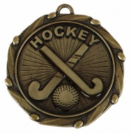 COMBO Field Hockey Medalwith 10mm Gold FREE Red White and Blue Ribbon 45mm