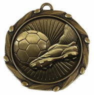 Combo Football Boot and Ball Medal 45mm with FREE Red White and Blue Ribbon