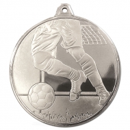 Frosted Glacier Football Medal Silver 50mm