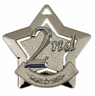 Mini 2nd Place Star Medal Silver 60mm