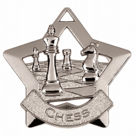 Mini Star Chess Medal Silver 60mm