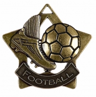 Mini Star Football Medal Bronze 60mm