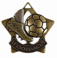 Mini Star Football Medal Bronze 60mm