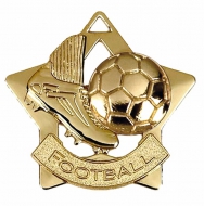 Mini Star Football Medal Gold 60mm