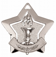 Mini Star Victory Medal Silver 60mm