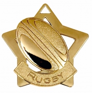 Mini Star Rugby Medal Gold 60mm
