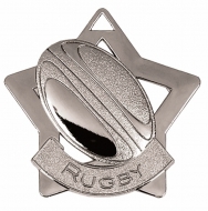 Mini Star Rugby Medal Silver 60mm