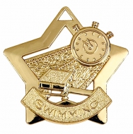Mini Star Swimming Medal Gold 60mm