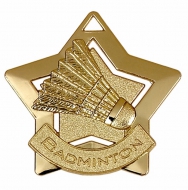 Mini Star Badminton Medal Gold 60mm