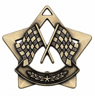 Mini Star Crossed Flags Medal Bronze 60mm