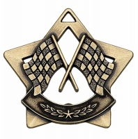 Mini Star Crossed Flags Medal Bronze 60mm