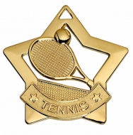 Mini Star Tennis Medal Gold 60mm