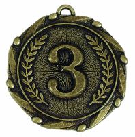 Gold Combo 3rd Place Medal with Red, White and Blue Ribbon 45mm (1 3/4