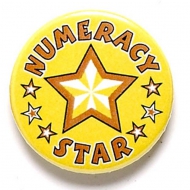 Numeracy Star Button Badge Yellow 1 Inch