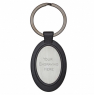 Oval Silver Engravable Keyring 2 x 1 3 16 Inch (51x30mm) : New 2019