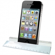 Glass Ruler Paperweight & Phone Hol Clear 6.25 Inch