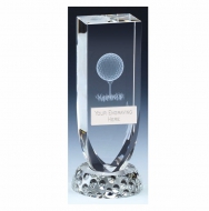 Symetry Golf Trophy Award Crystal - Clear - 5.25 inch (14cm) - New 2018