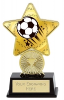 Football Trophy Award Superstar Mini Gold 4.25 Inch (10.5cm) : New 2020
