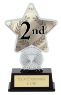 2nd Place Trophy Award Superstar Mini Silver 4.25 Inch (10.5cm) : New 2020