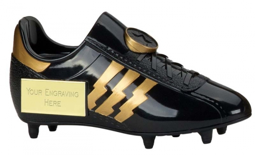 Tower Football Trophy Award Boot Black/Gold 9 Inch (23cm) : New 2020